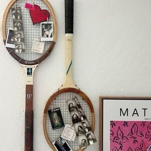 Vintage Wooden Tennis Racket Decor